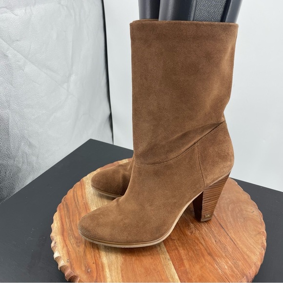 Michael kors divia heeled boots slouchy brown suede Sz 10 - Picture 4 of 9